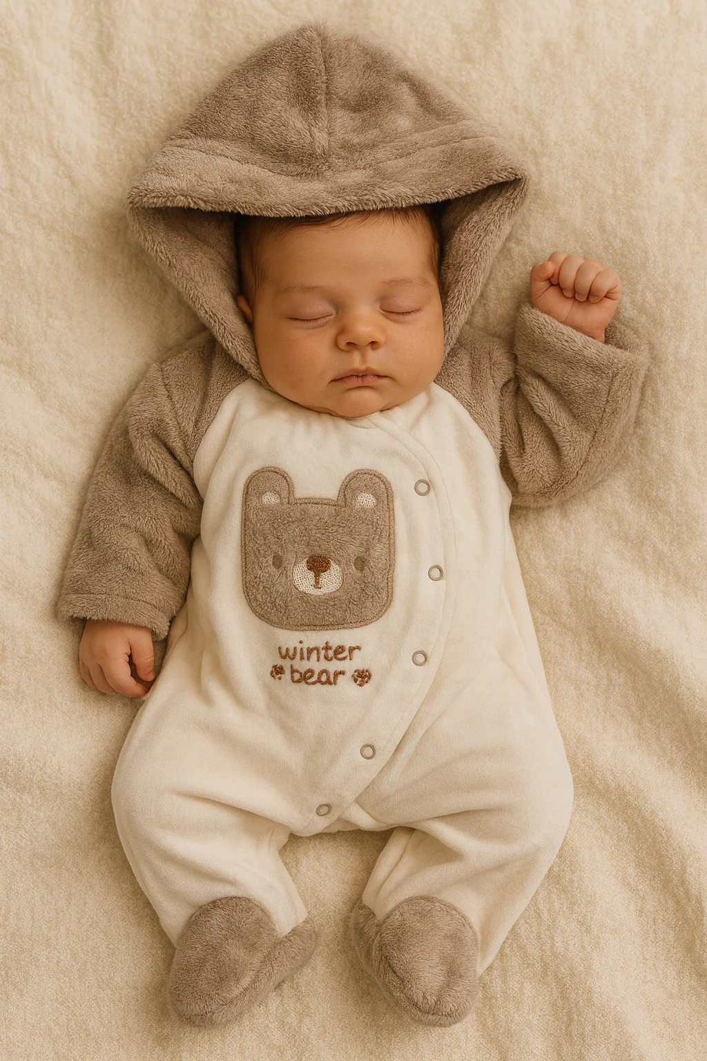 Grenouillère winter bear welsoft à capuche 1 pcs – Image 2