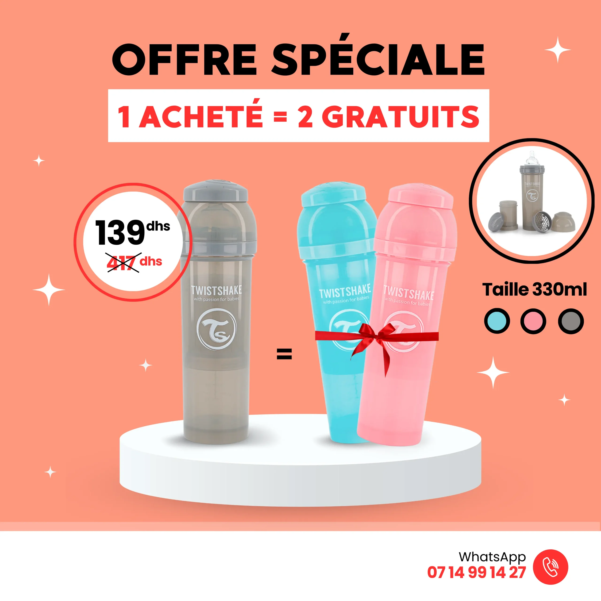 1 Biberon Anti-colique 330 ml ACHETÉ + 2 Biberons GRATUITS – Image 9