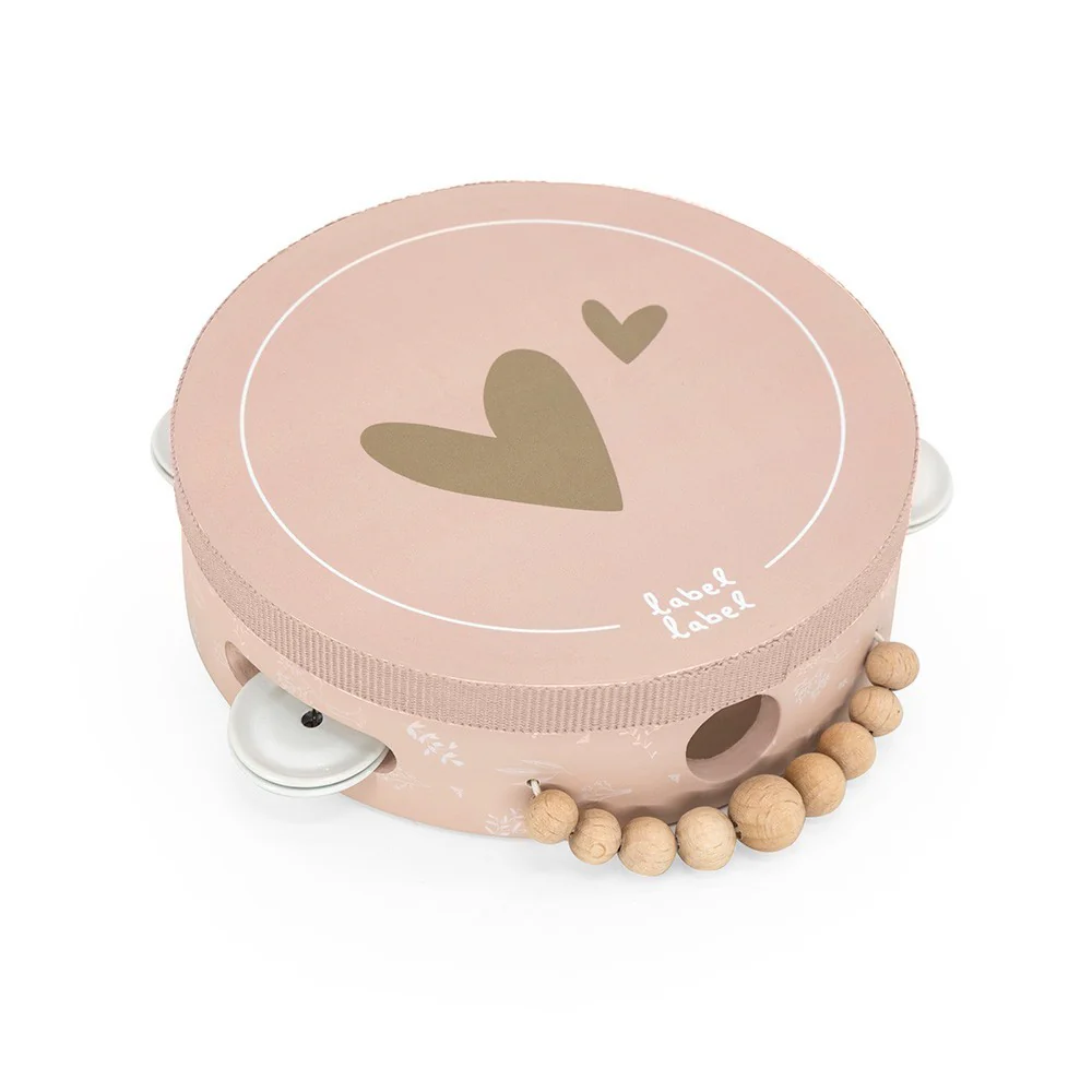 Tambourin en bois - Rose +12M – Image 2