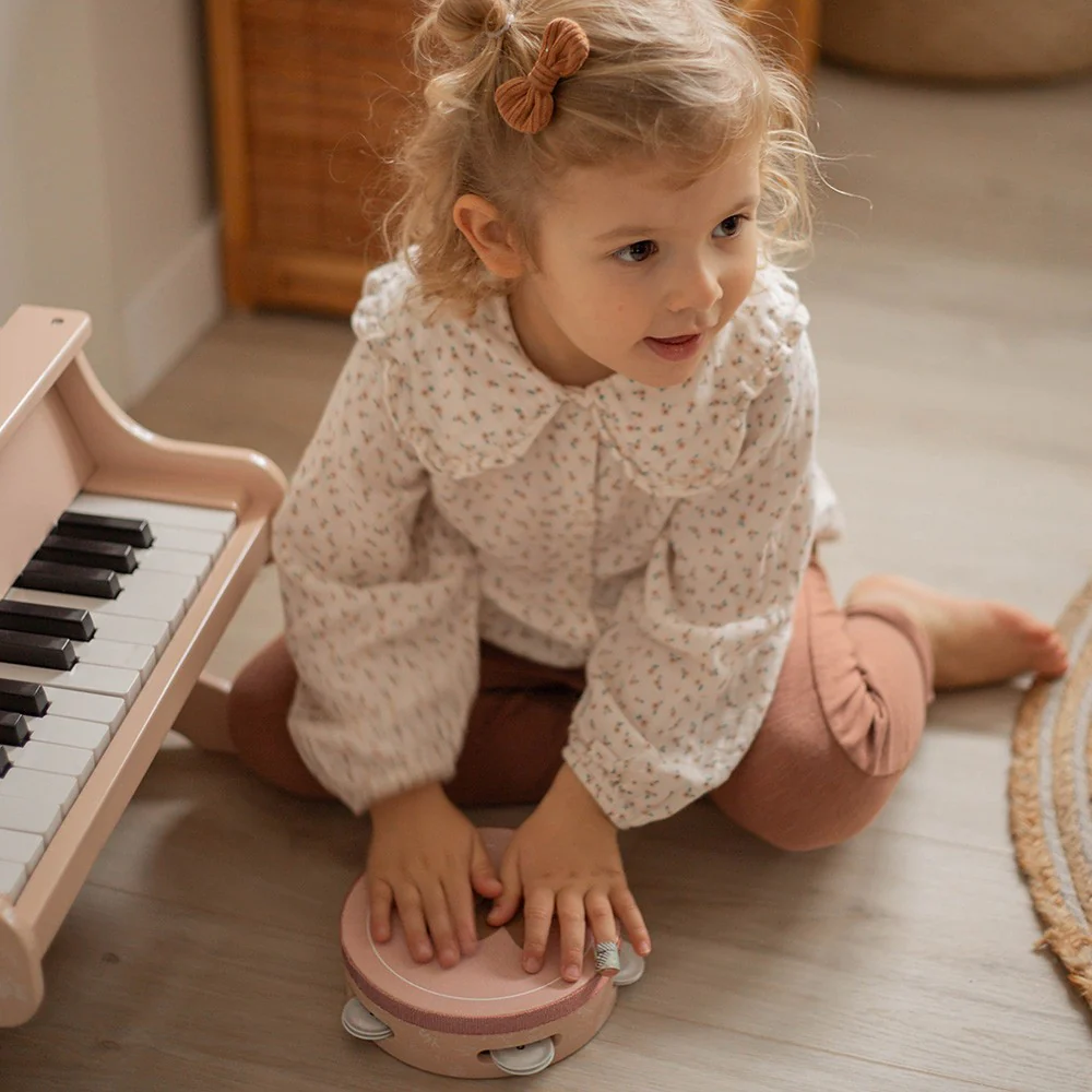 Tambourin en bois - Rose +12M – Image 3