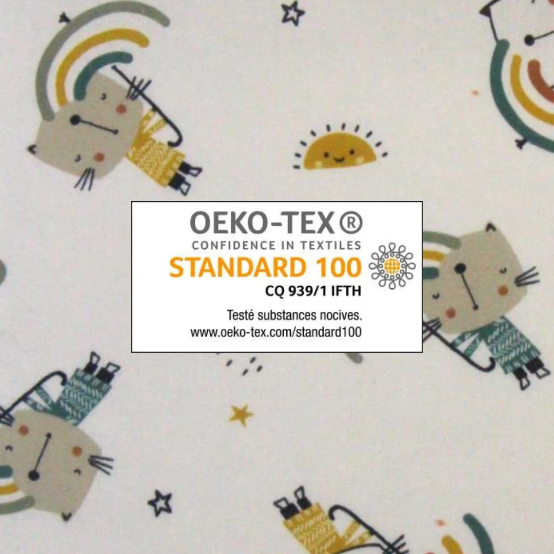 100% coton imprimé oeko-tex chat - par 10 cm – Image 2